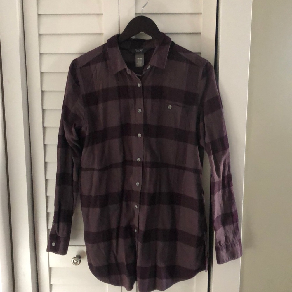 Purple plaid shirt dress